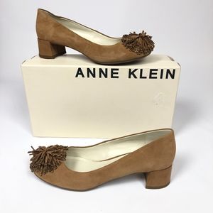 Anne Klein Happy Block-Heel Pumps Dark Natural 5.5